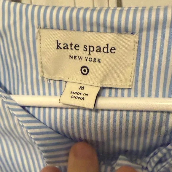 Kate Spade x Target New without tags blue and white striped puff sleeve top - Picture 2 of 2